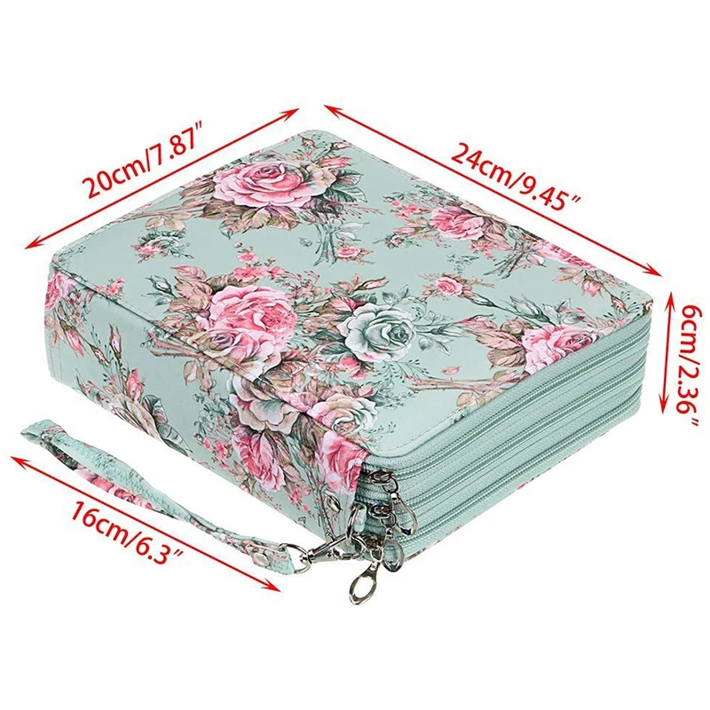 Цветной чехол для карандашей с отделениями и держателем 120 отделений акварельных