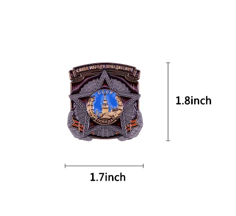 Soviet Victory Day Honor Medal USSR Russian St. George ribbon GLORY TO PEOPLE WINNER Great Patriotic War military badge brooch | Украшения