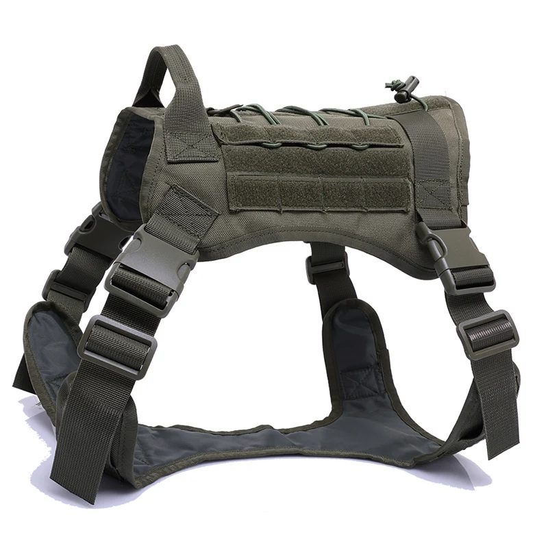 army green harness 1000D нейлоновый ошейник для собак военный тактический поводок для собак K9 рабочий ошейник для собак Жилет для средних и больших собак - Цвет: army green harness