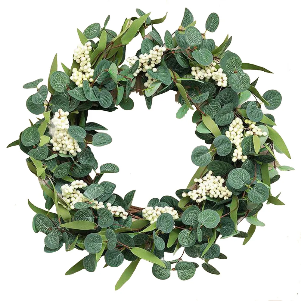

Garland Door Hanging Artificial Flower Wreath Eucalyptus Leaves Garlands 50cm Holiday Celebrations Vines Festival Berries