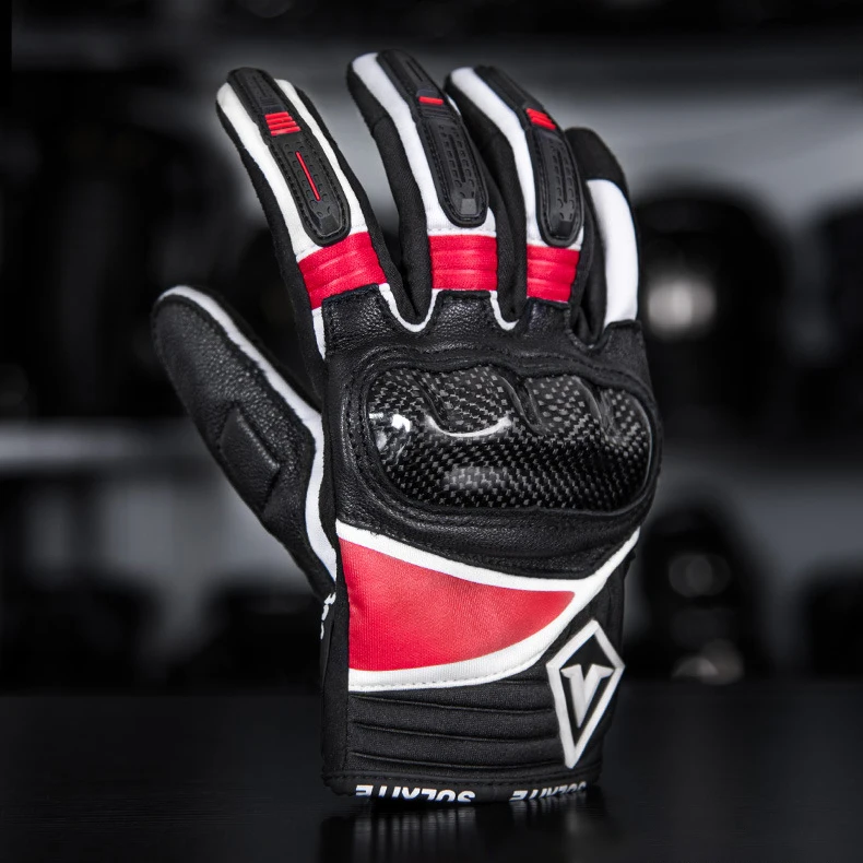 Мотоциклетные Перчатки из натуральной кожи дышащие митенки углеродного волокна