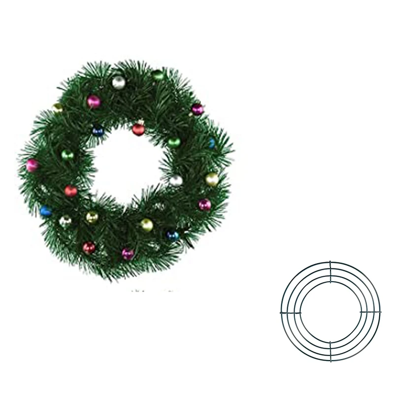 2 Pack Wire Wreath Frame Making Rings Green for New Year Valentines Decoration (8 Inch) | Дом и сад