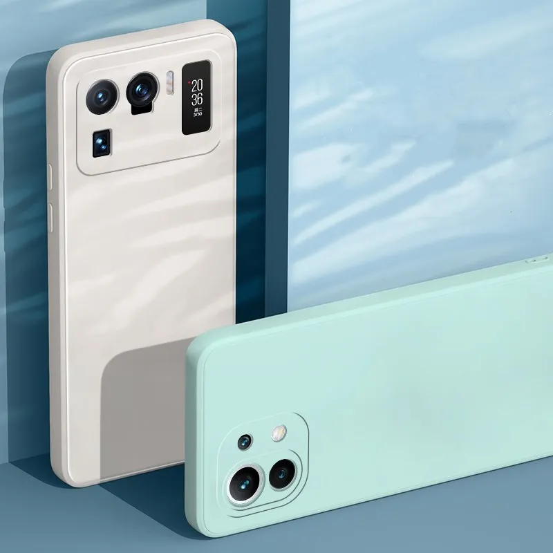 Luxury Original Square Liquid Silicone Case For XiaoMi 11 11 Pro 11 Lite 11 Ultra Shockproof Plain Soft Cover