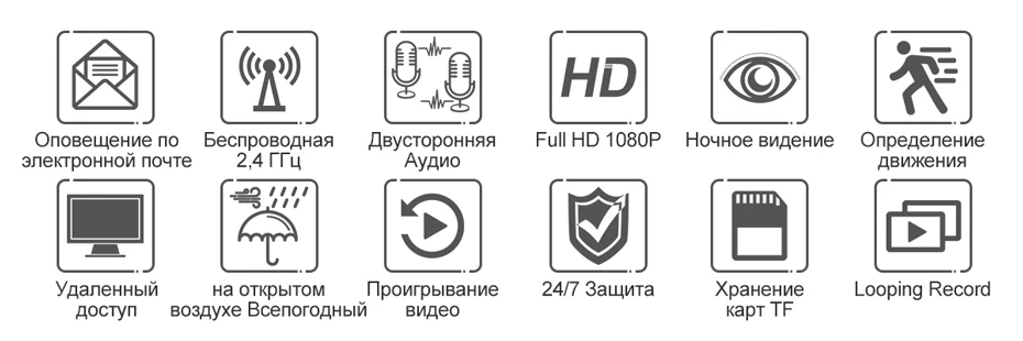 Techege HD 1080P Беспроводная IP камера CCTV AI обнаружения человека Pan Tilt Intercom 2MP камера безопасности TF хранение Открытый водонепроницаемый