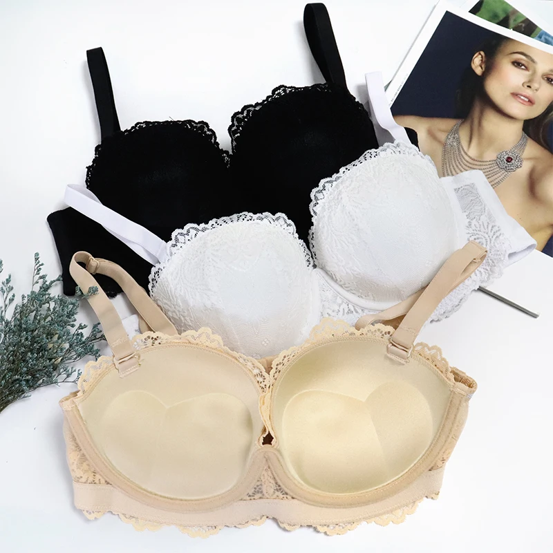 VOGUE Secret Ladies Bras Sexy Lingerie Lace Bra For Women Padded Push Up Embroidery Plus Size Underwear Plunge Underwire | Женская