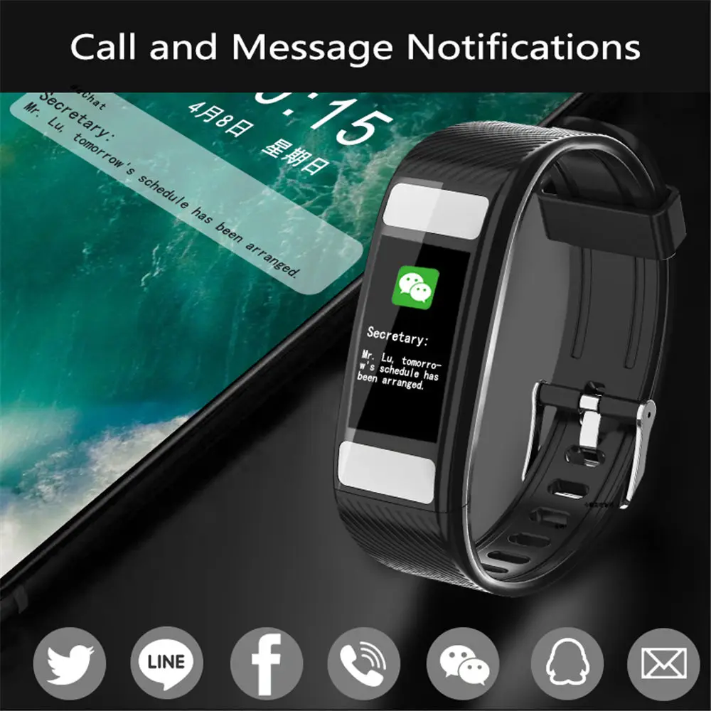 Interpad спортивные фитнес трекер Смарт часы проверка тела непрерывное обнаружение