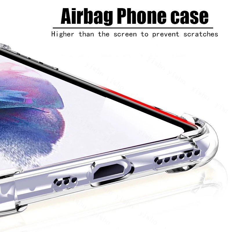 

For Samsung S21Plus Shockproof Soft Silicone Case for Samsung Galaxy S21 Ultra S21+ A02s A71 A51 A31 A12 A21S A32 A52 A72 Cases