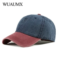 wuaumx casual baseball cap for men women fashion hip hop patchwork snapback cap outdoor sports streetwear trucker hat cotton