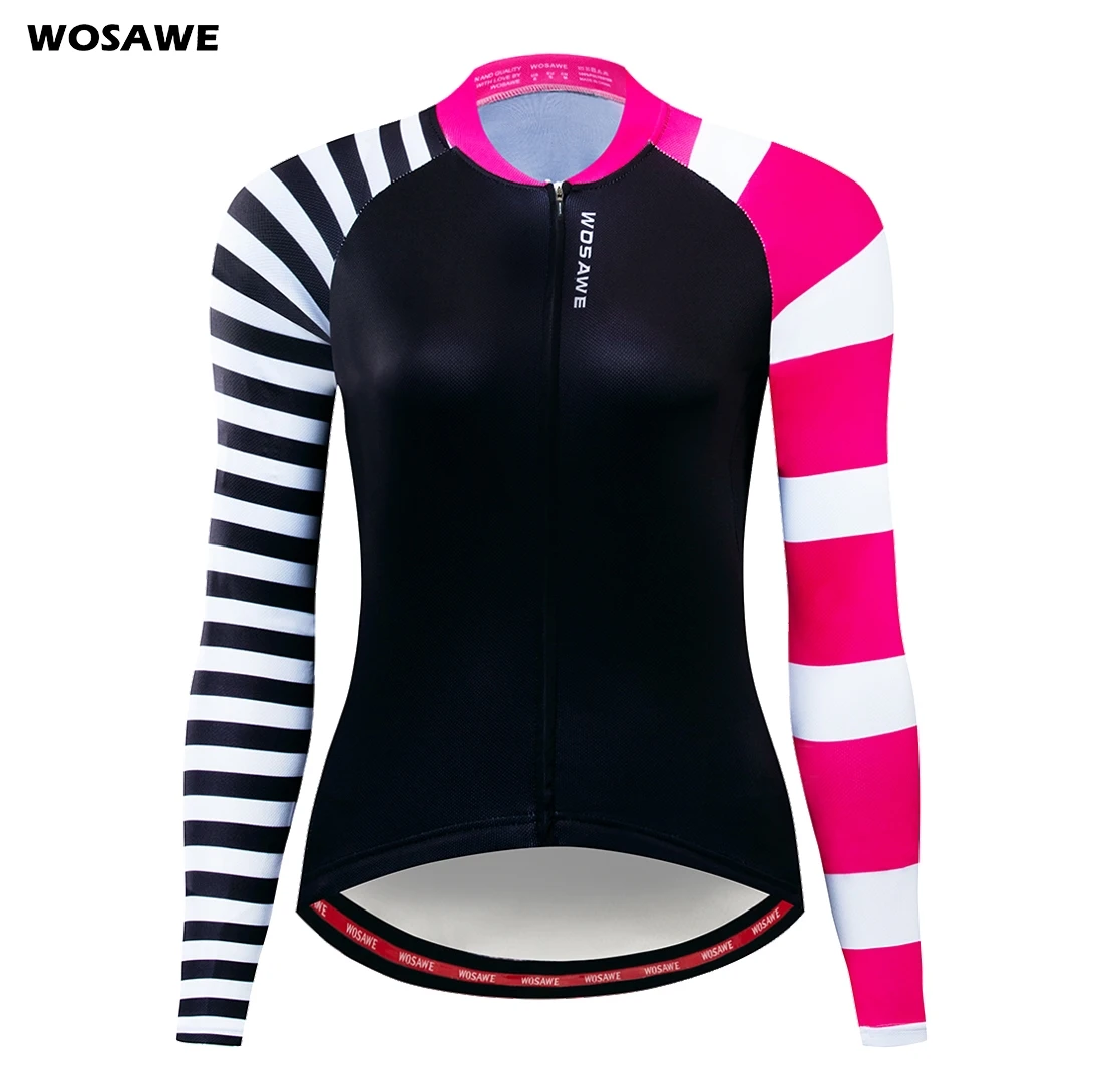 WOSAWE Женская велосипедная майка с длинным рукавом для езды на велосипеде молнии
