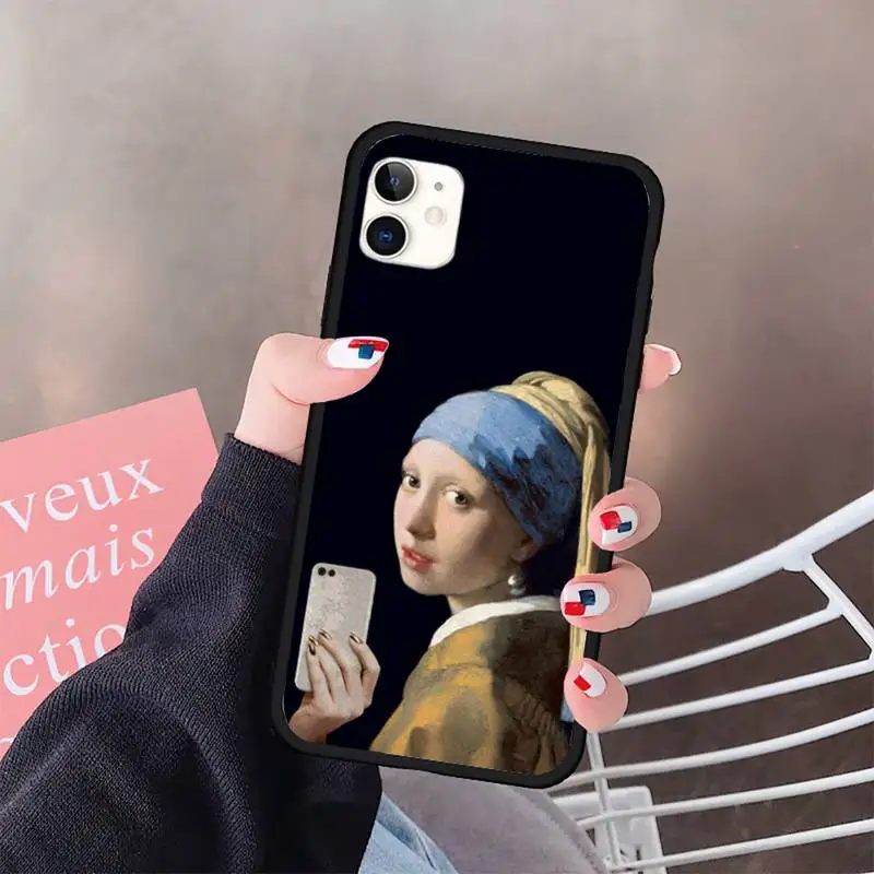 

Creative Mona Lisa Art retro Young girl Phone Case for iPhone 11 12 pro XS MAX 8 7 6 6S Plus X 5S SE 2020 XR