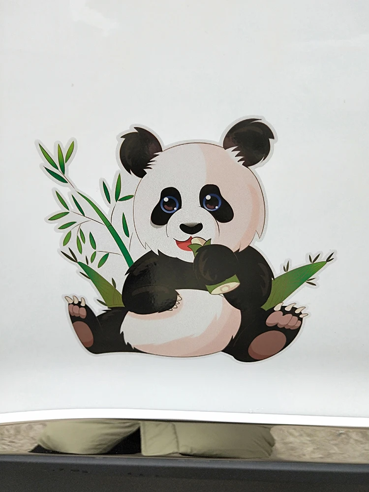 

ZTTZDY 17,8 см * 17,6 см мультяшная детская Панда Ест бамбук ПВХ водонепроницаемая автомобильная наклейка YJ1-0108