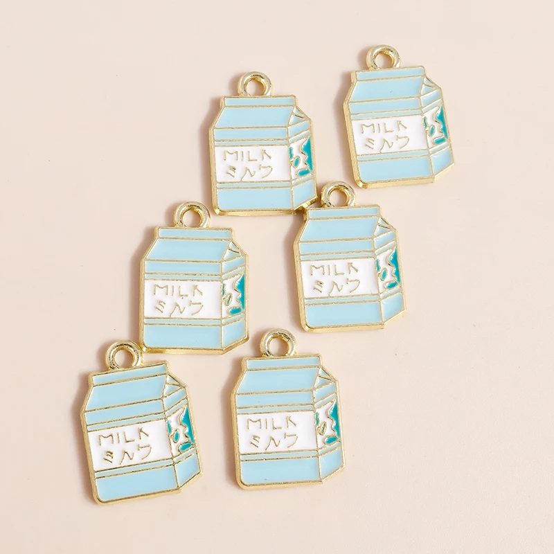 10 шт. 18*12 мм милые эмалевые молочные Подвески для изготовления ювелирных изделий