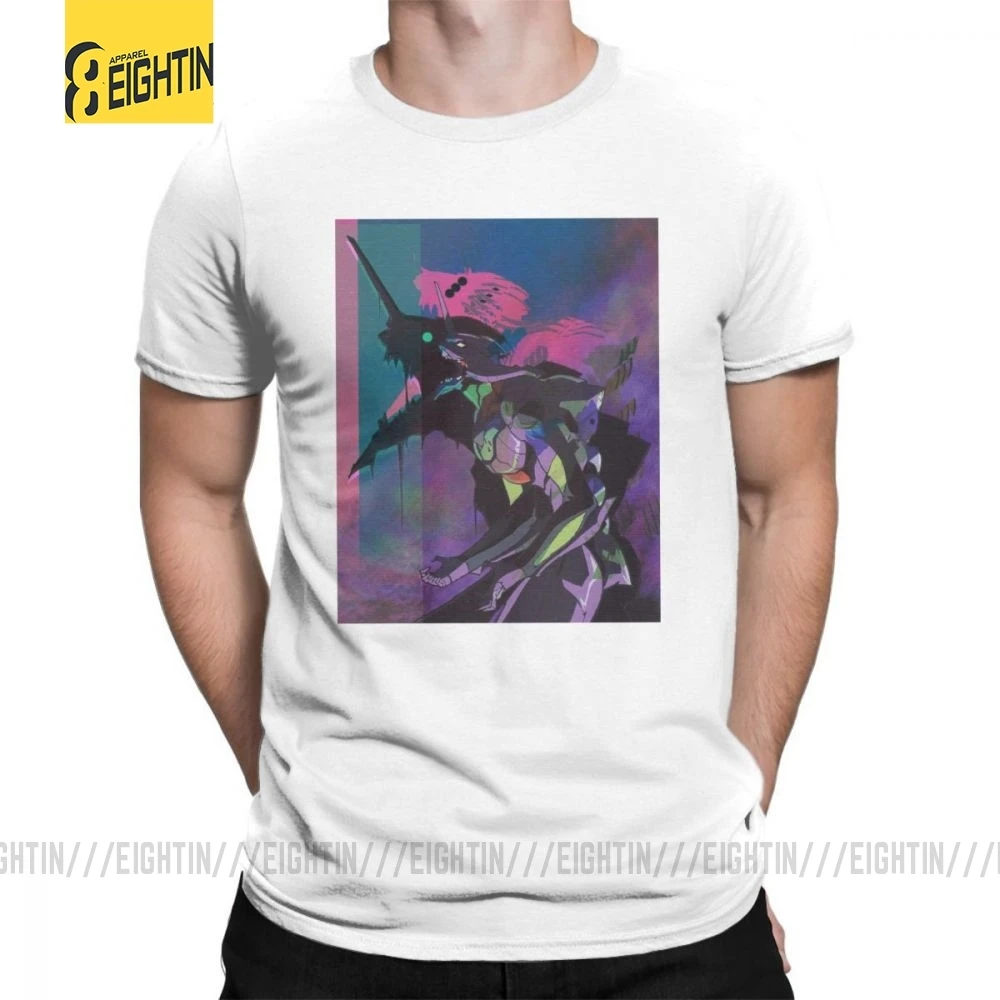 Evangelion Vapor единица 01 Повседневная футболка мужская одежда с короткими рукавами белая футболка из хлопка с круглым вырезом