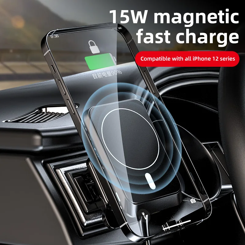 

For Magsafe Wireless Charger Car Mount Stand For iPhone 12 Pro Max Mini 15W Fast Magnetic Wireless Charging Magnet Phone Holders