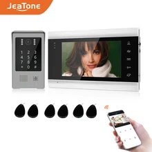 Jeatone 7Tuya Video Door Phone Video Intercom Code Keypad/RFID Card/APP Unlock Motion Detection Access Control, Multi-language