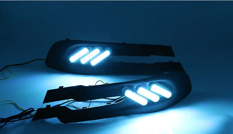 

eOsuns led drl daytime running light for Buick Excelle 2013-2015 with Dynamic moving yellow turn signal and blue night light