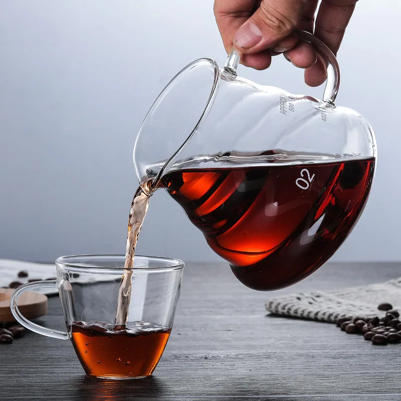 V60 капельный кофейник для наполнения 300/500/700 мл стеклянная чайница чайник