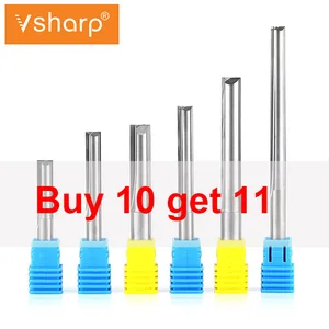 Вольфрамовый Карбид с хвостовиком 6 мм, 8 мм, 10 мм, 2 фрезы, прямые фрезы, ЧПУ Инструменты для ДСП, ДСП, фанеры, ПВХ, акрила