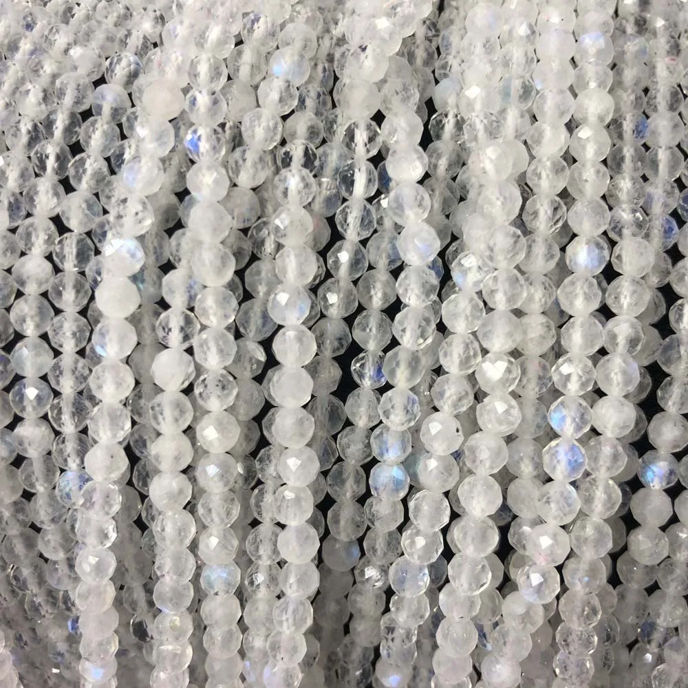 

Natural Stone Faceted Blue Moon Stone Loose Beads for Jewelry Making DIY Necklace Bracelet Accessories Gift Size 2-2.5mm/3-3.5mm