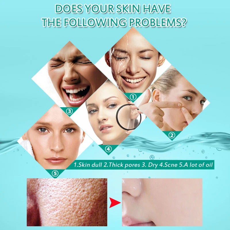 

4pcs/lot Hyaluronic Acid Face Liquid Anti-Aging Facia Serum Shrink Pore Facial Essence Moisturizing Dry Face Cream Skin Care