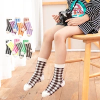 3pairslot 2021 baby socks for kids girls boy cotton thicken british color plaid toddler autumn winter socks newborn baby clothe