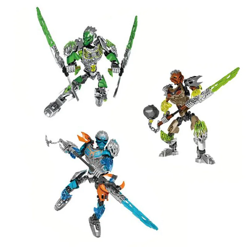 BIONICLE Lewa Jungle Keeper Akida Creature of Water Ketar Creature of Stone Action Figures Building Block Robot Toys Kids Gift