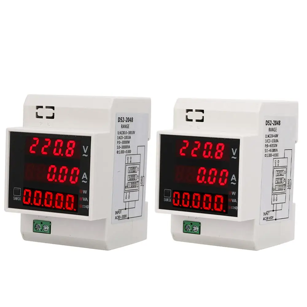 Цифровой счетчик энергии din рейка светодиодный фактор активной мощности