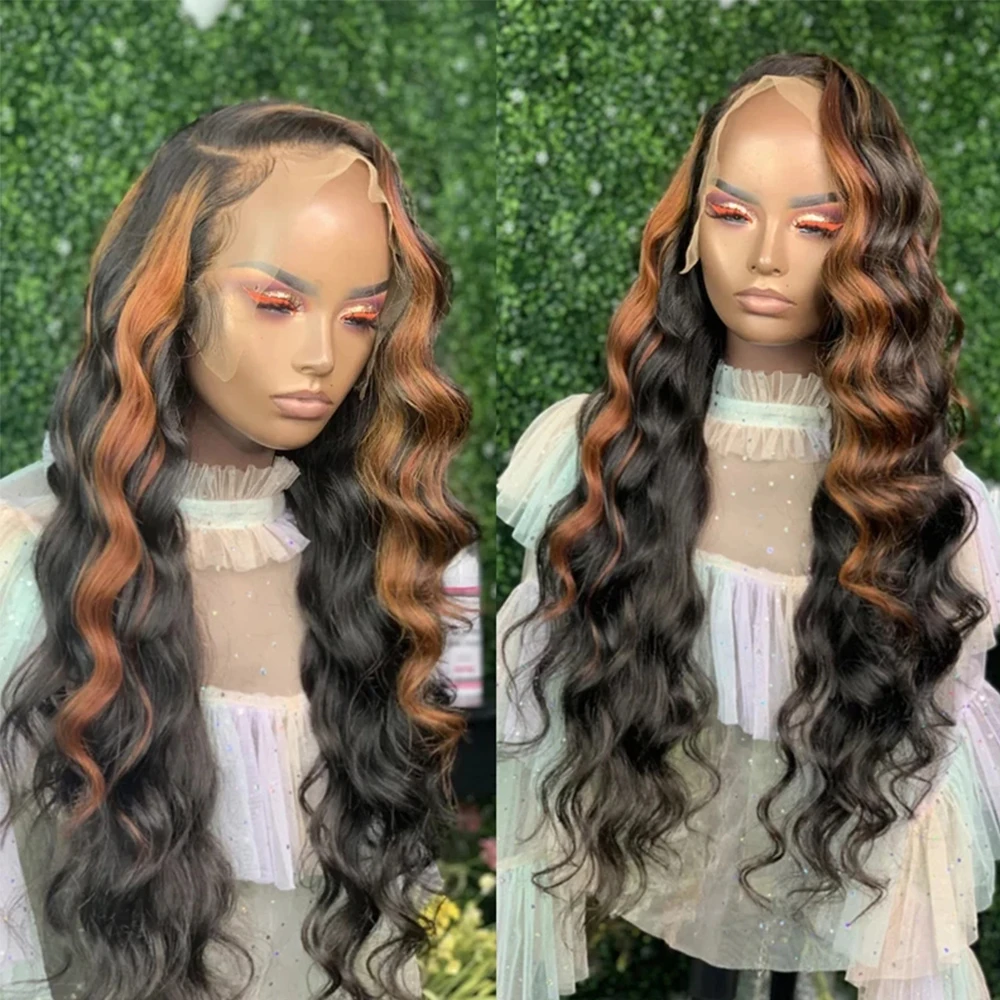 

Highlight Honey Blonde Lace Frontal Wig 13x6 Lace Front Human Hair Wigs Peruvian Body Wave 4x4 Lace Closure Human Wig For Women