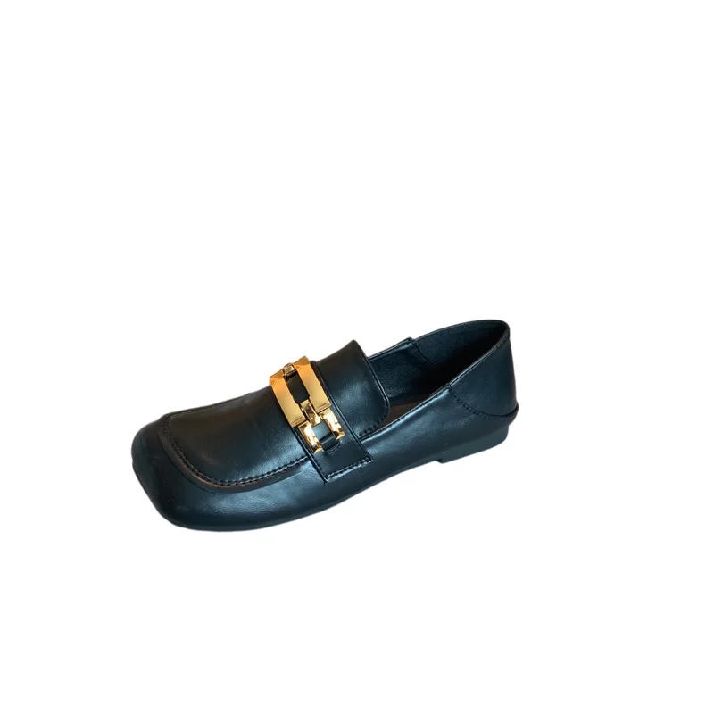 

British style small leather shoes niche flat shoes French retro single shoes 2021 summer platform shoes female Muller shoes