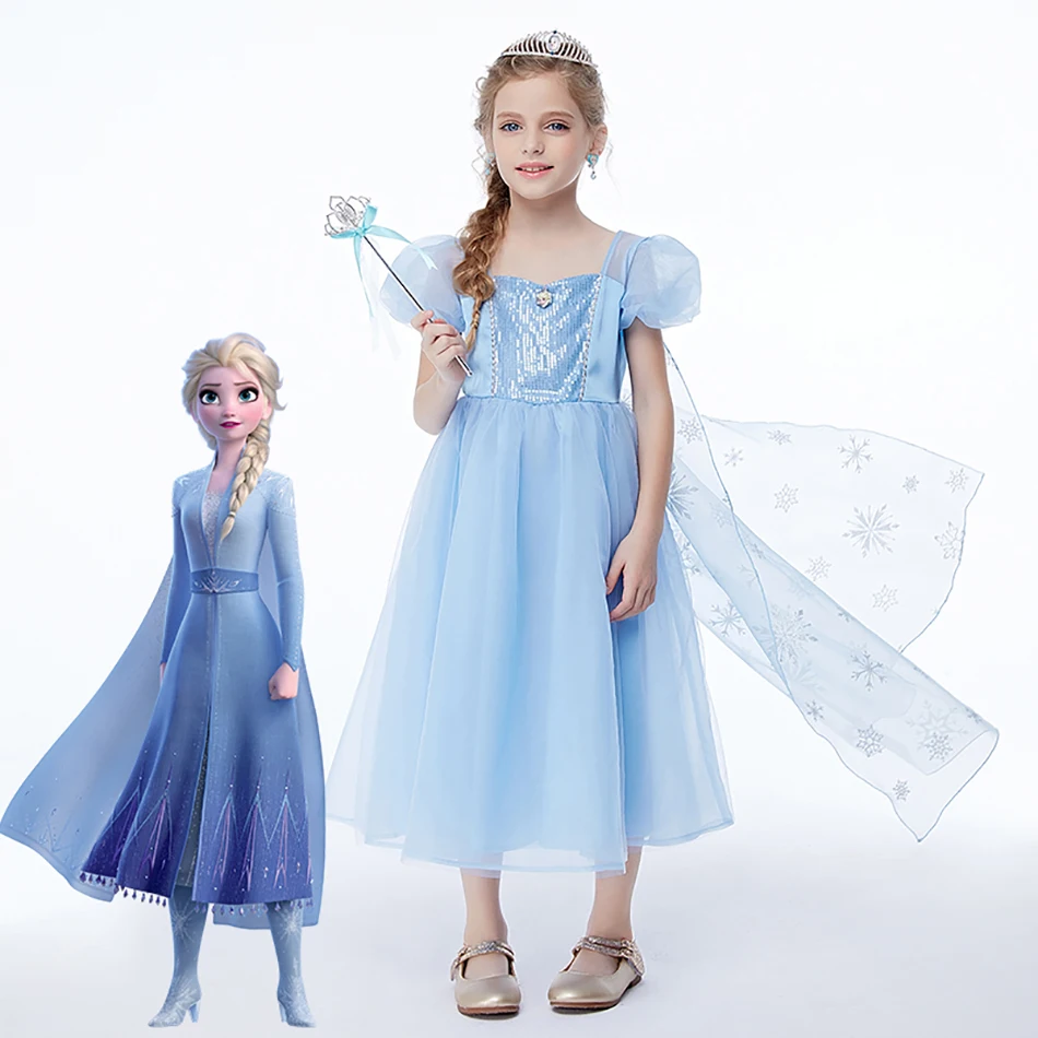 Платье Принцессы Disney для девочек официальная одежда косплея карнавальный костюм