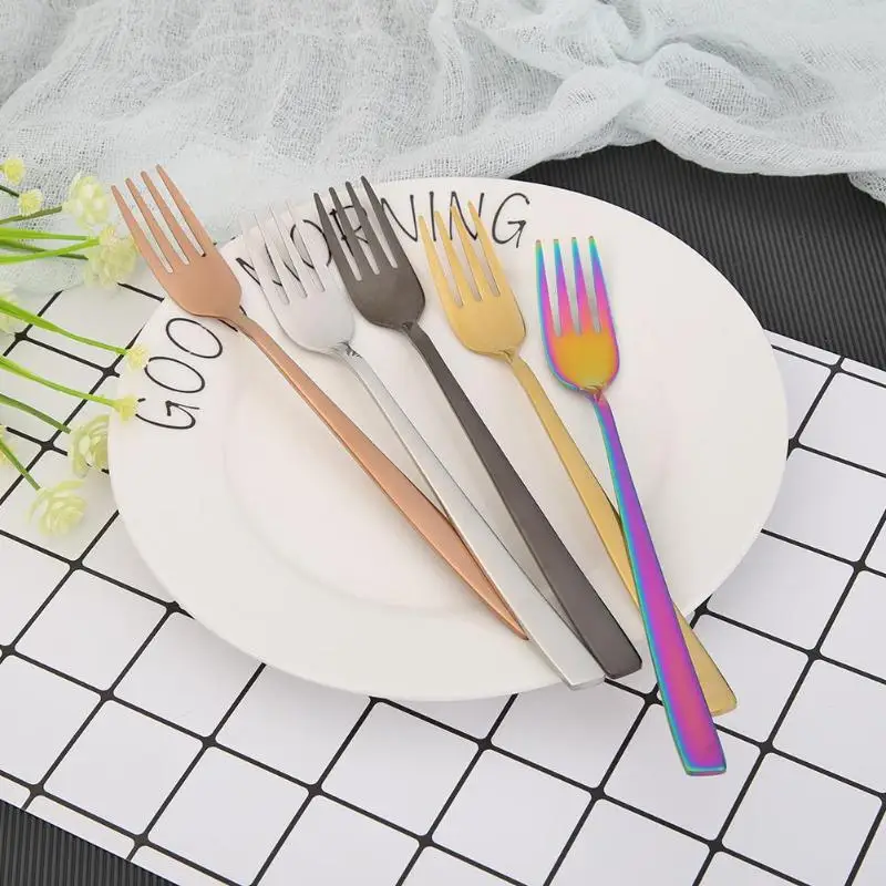 Вилка для ужина цветная вилка из нержавеющей стали модная домашняя кухонная