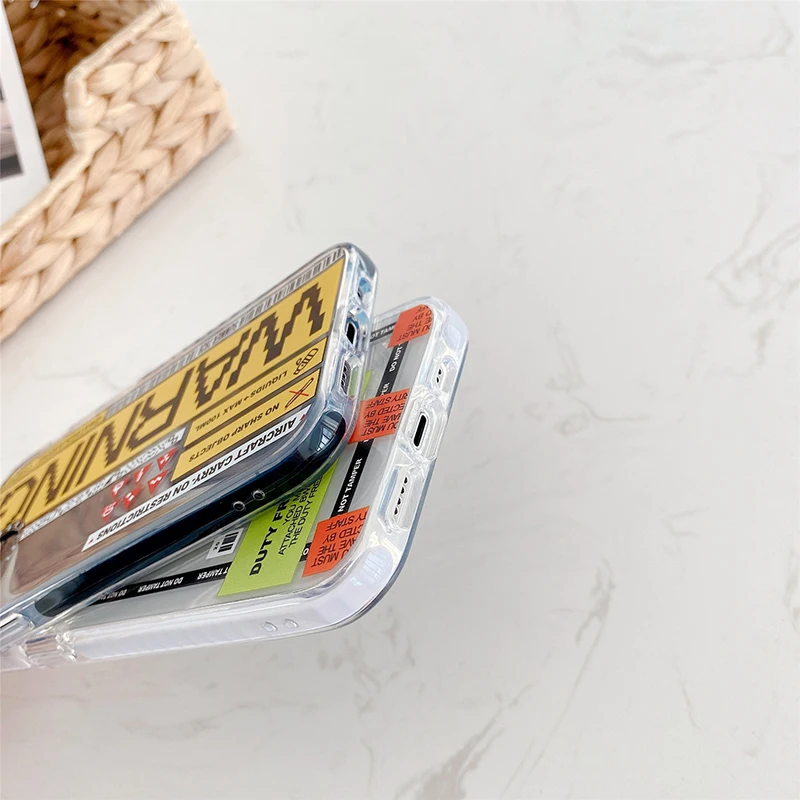 

Hot Luxury brand Danger Warning label soft silicon fashion phone case for apple iphone 12 MiNi 7 8 X XS MAX 11 Pro Plus cover