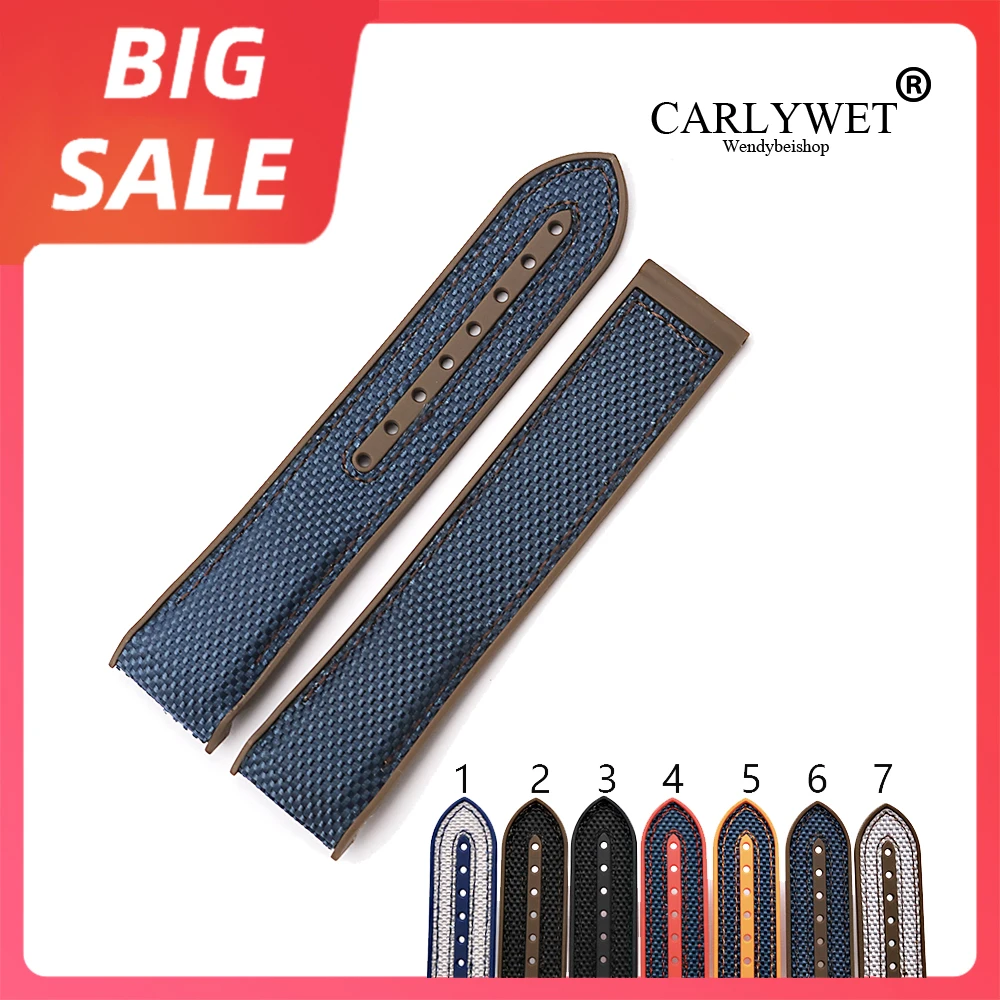 CARLYWET ремешок для часов 20 22 мм оранжевый роскошный резиновый силиконовый с