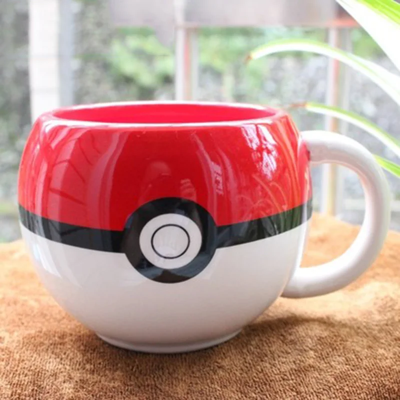 Новинка 320 мл Pokemon Go шаровая кружка Пикачу кружка с бесплатной подстаканкой 1 шт. керамические кофейные кружки бутылка для воды и чая чашка для детей Подарки