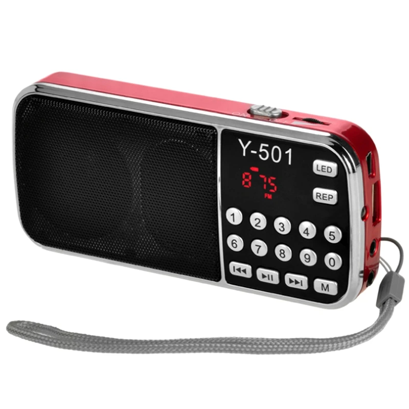 Y-501 Digital Portable Audio LCD FM Radio Speaker USB Mp3 Music Player | Электроника