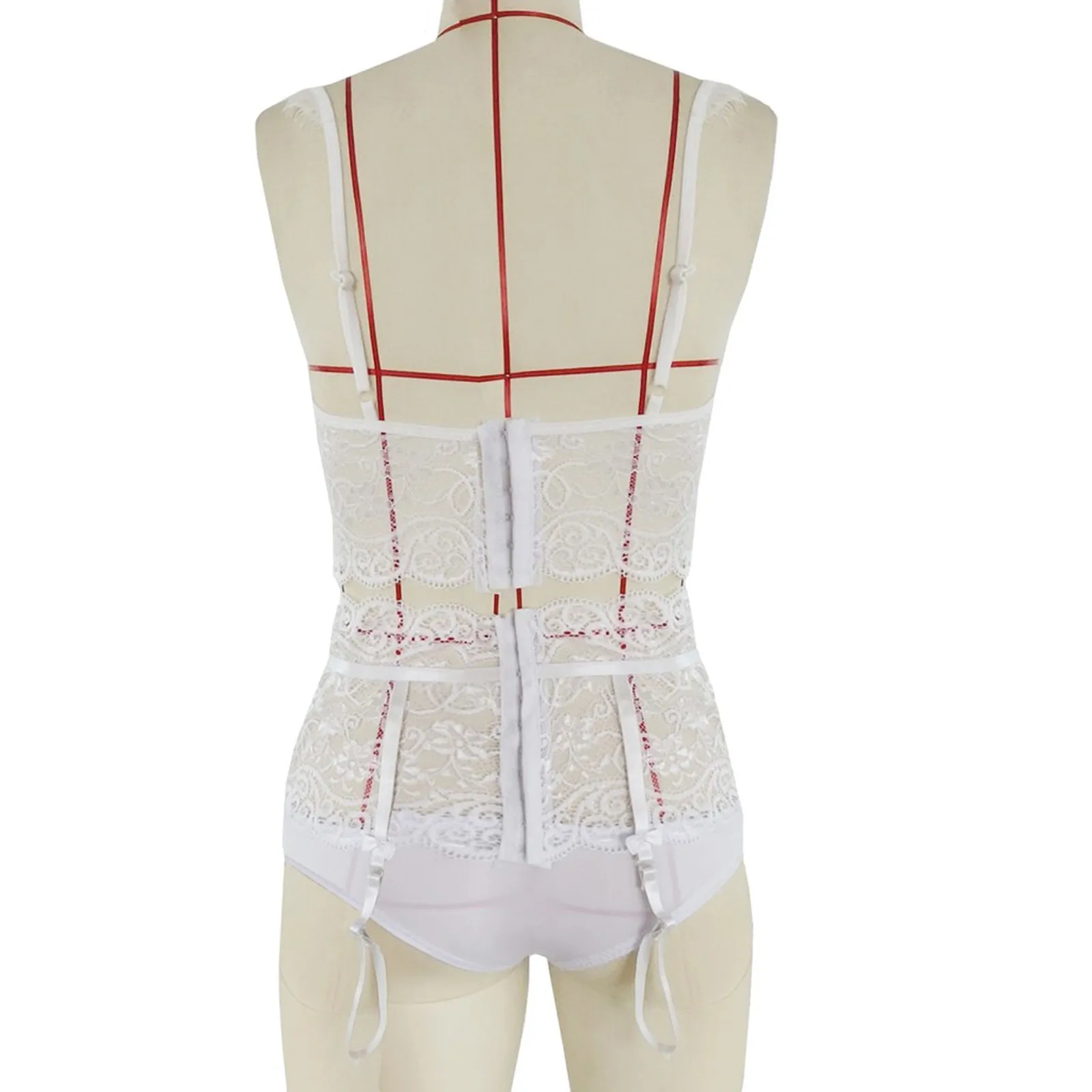 

Lingerie Set Women Sexy Lace Underwear V-neck Chest Pad Bra Thong Bow Garter Underwear Fashion Lingerie bielizna damska komplety