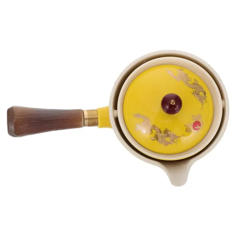 

1Pc Household Kettle Tea Filter Kettle Durable Tea Pot Heat-resistant Teapot (Yellow)