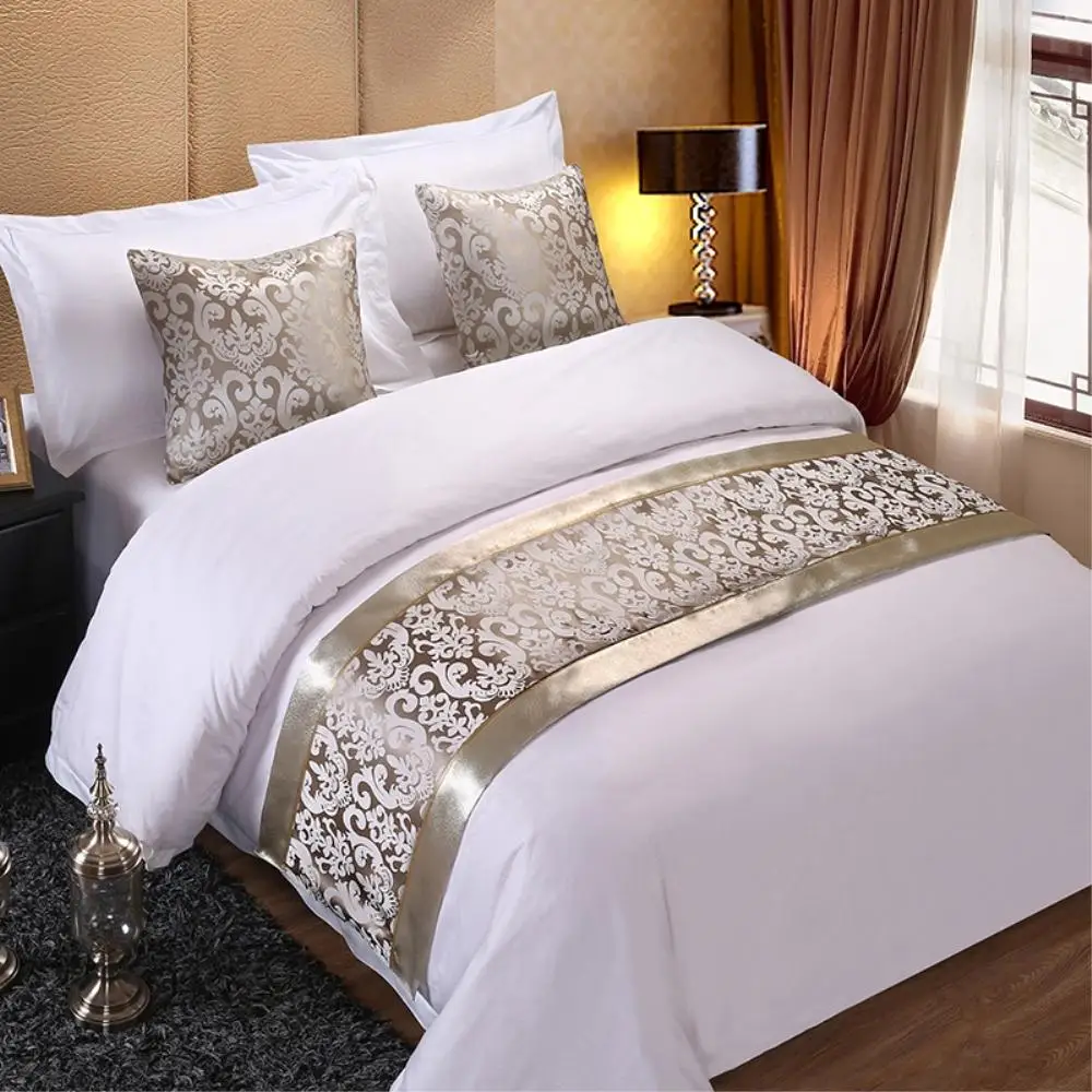 

DIMI Bedding Single Queen King Bed Cover Towel Home Hotel Decorations Golden Floral Bedspreads Bed Runner Throw