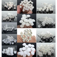 20pcs wedding bridal pearl hair pins flower crystal hairpin hair clips bridesmaid jewelry accessories wholesale drop ship
