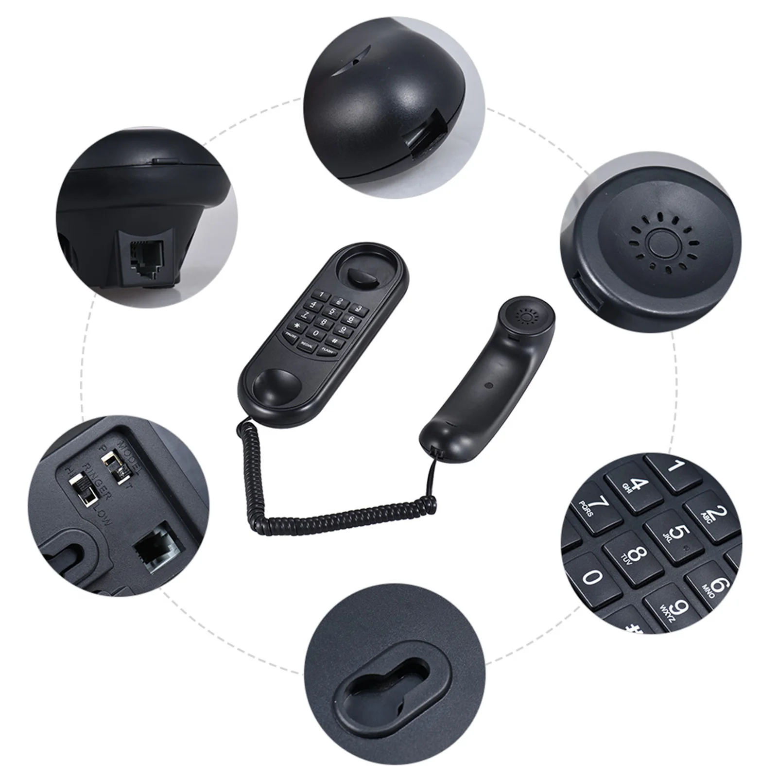 Портативный Проводной телефонный телефон пауза/переделка/Вспышка Настенный