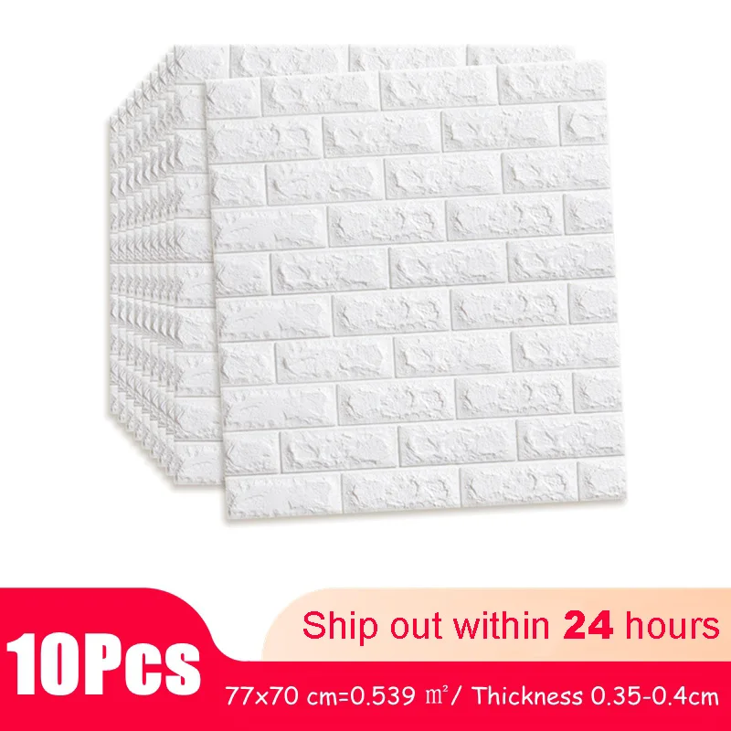 

10PCS 77*70cm 3D Wallpapers Imitation Brick Bedroom Waterproof Wallpaper Wall Sticker For Living Room TV Backdrop Decor