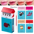 Татуировка губная помада хлопок тампон матовый водонепроницаемый блеск для губ палка ватные палочки 20 шт.лот Жидкие помады набор портсигар коробка