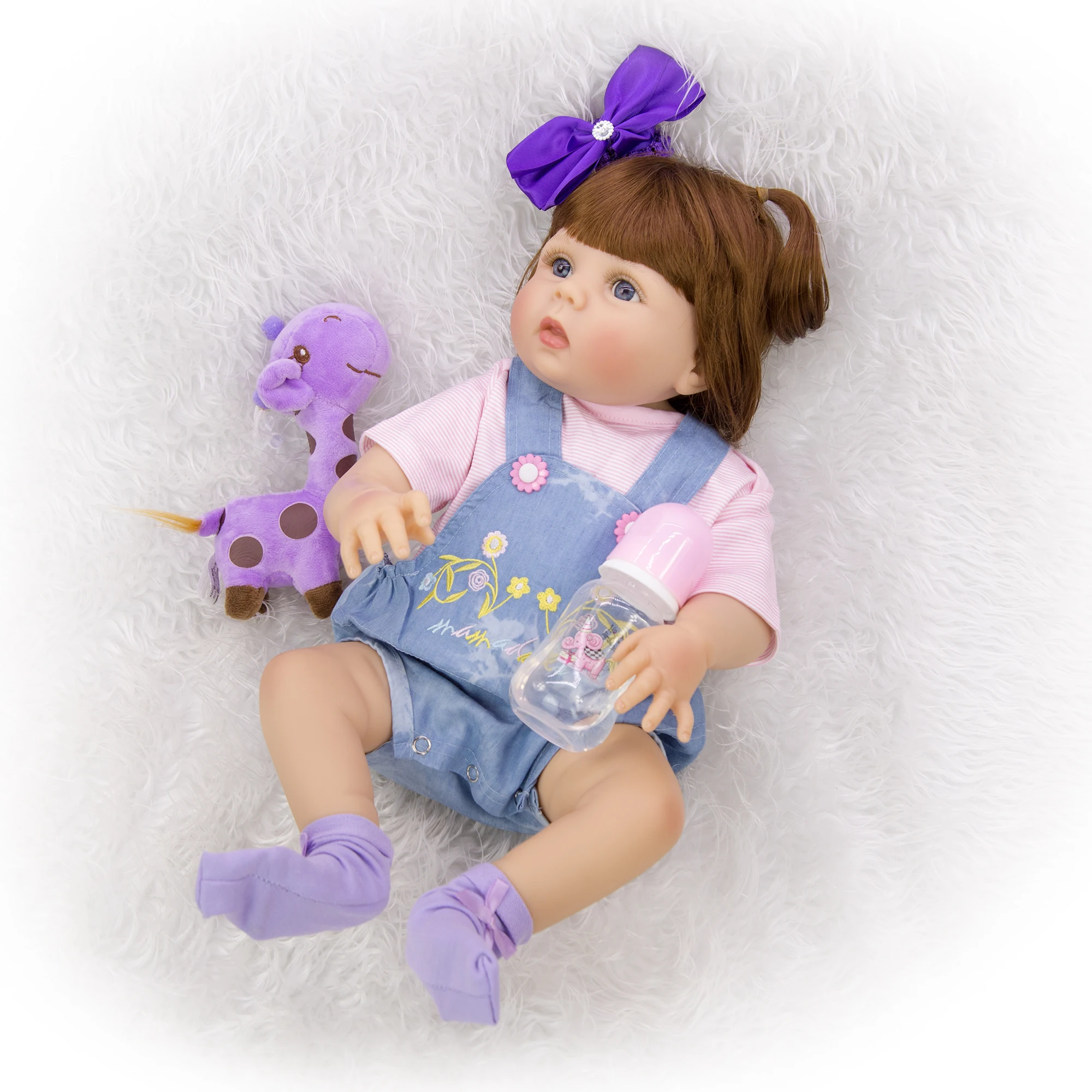 

Lifelike 23'' 57cm Reborn Boneca Doll Full Silicone Vinyl Body Lovely bebe Newborn Doll Toy For Girl Birthday Christmas Present