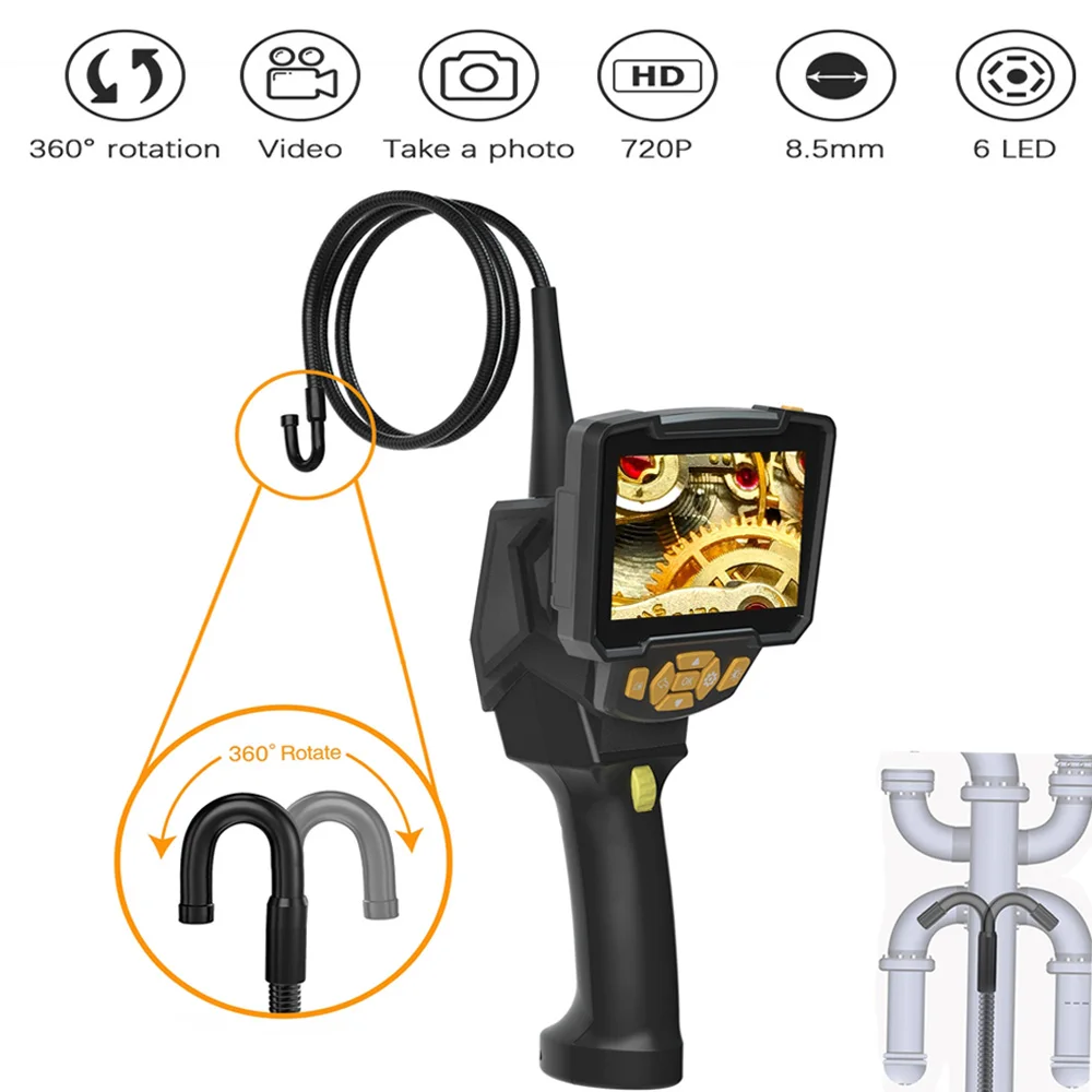 

Мини-камера, автомобильный вращающийся эндоскоп для телефонов Android, ПК, Micro Usb, видео, 360 градусов, эндоскопическая видеокамера с монитором