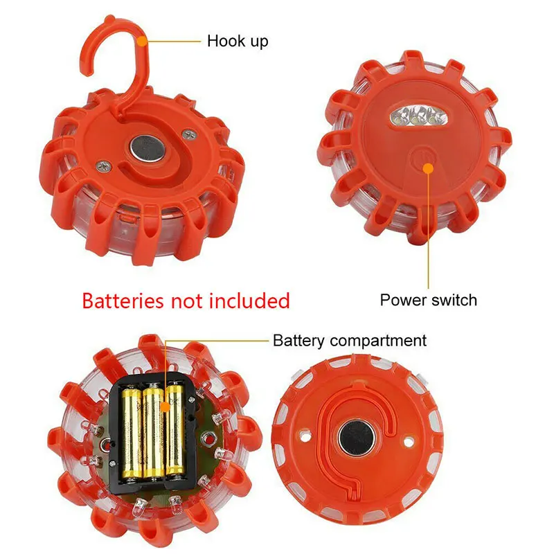 

LED Road Flares Flashing Warning Light Emergency Disc Safety Light Flashing Roadside Beacon Warning GDeals