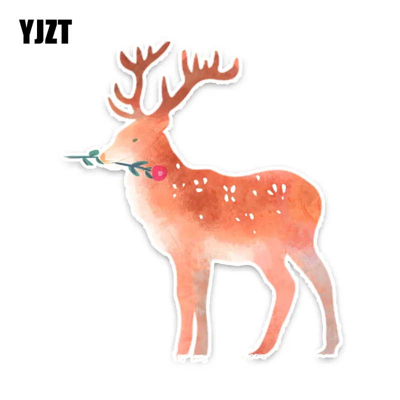 

YJZT 16.5CM*14.5CM Beautiful Animal Sika Deer PVC Car Sticker Decals C29-0727