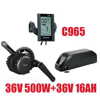 C965 36V16AH BBS02 500W 36v Bafang мотор комплект с батареей 36В 13/14. 5/16ah/19.2AH для переделки электрического велосипеда e bkie велосипед комплект середине приводной двигатель - Цвет: C965 36V16AH