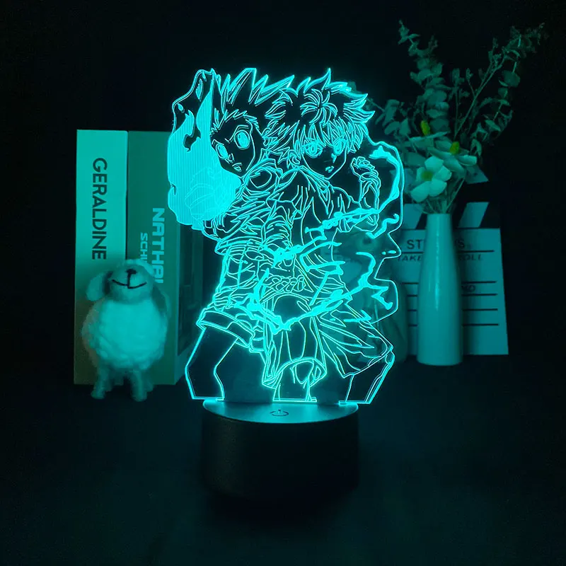 

Японское аниме Killua Zoldyck и GON FREECSS HUNTER Delineascope уникальное 3D изображение светильник с Bluetooth управлением горячая распродажа