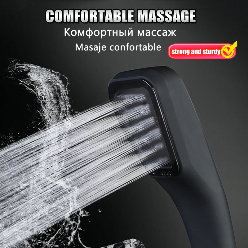

300 Hole High Pressure Shower Head Pressurized Rainfall Shower Head Water Sprayer Saving Black Bathroom Boosting Filter Nozzle
