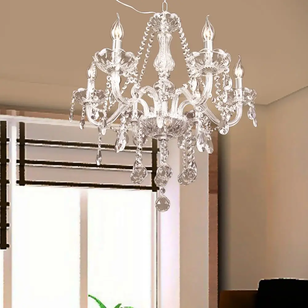 Современная хрустальная люстра подвесной светильник на 6 лампочек украшение для